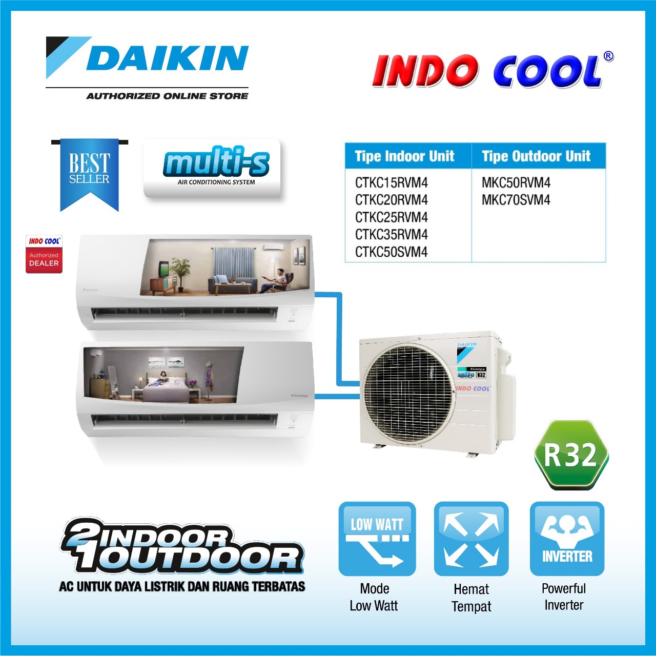 AC DAIKIN Multi S 2 Connections