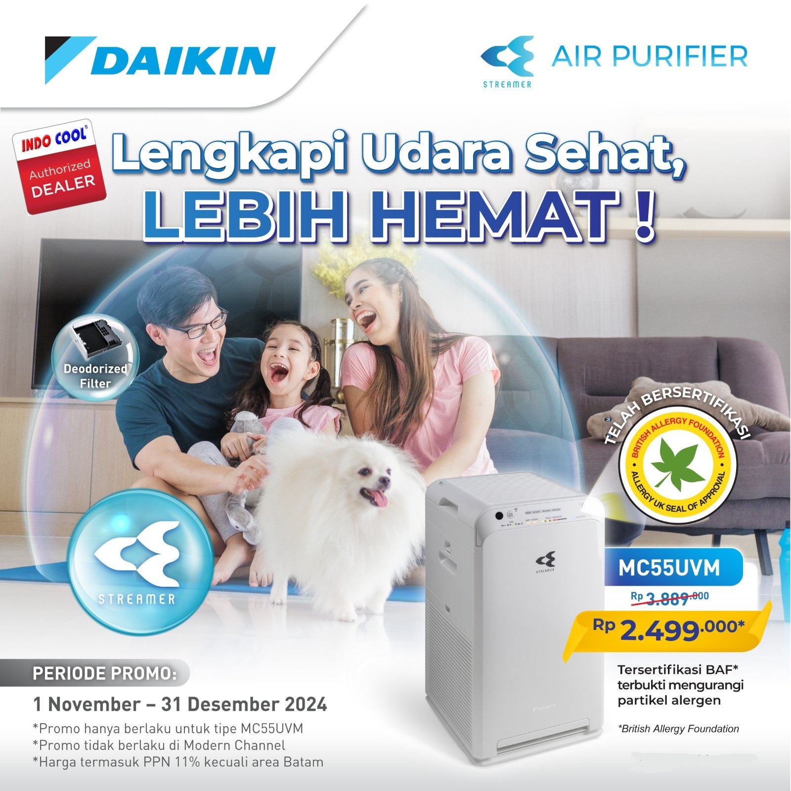 AIR PURIFIER DAIKIN MC55UVM